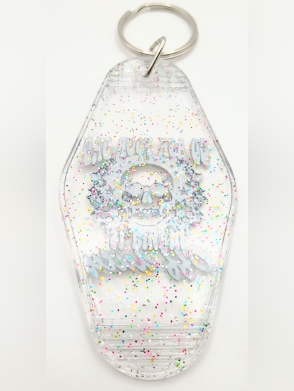 Go Ask Your Dad Mama Is Off Duty Skull Motel Keychain - Picture 3 of 3